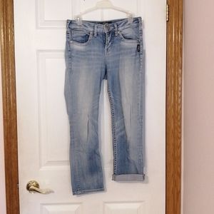 Size 26 Silver Jean Capris